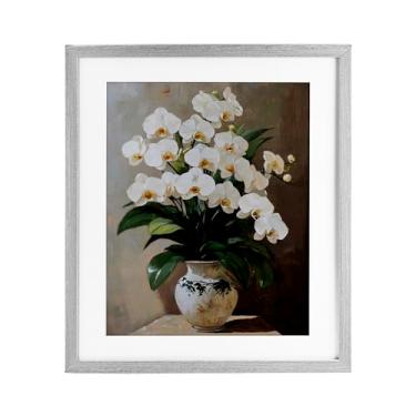 Imagem de Stupell Industries Impressão emoldurada de bétula de arranjo de orquídeas real sob vidro, design de Franklyn Gregory, 21 x 17