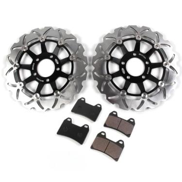 Imagem de Discos e pastilhas de freio dianteiro Arashi para Suzuki GSX400 IMPULSE (JAPÃO) 1999, GSX 400 INAZUMA 2000, acessórios de substituição de motocicleta preto