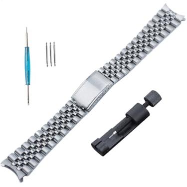 Imagem de Pulseira de relógio de aço inoxidável com extremidades curvas de 19 mm para Seiko 5 Snxs73 SNXS75 SNXS80 SNXS81 Jubilee com fecho