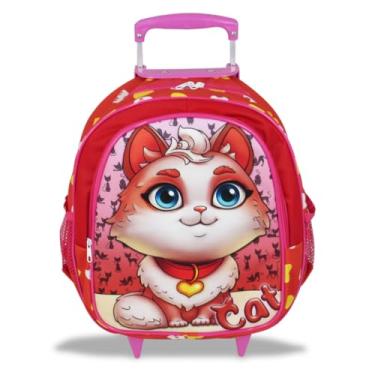 Imagem de Mochila Cat Gatinho Rodinhas Tamanho M para Pré-Escola e Ensino Fundamental