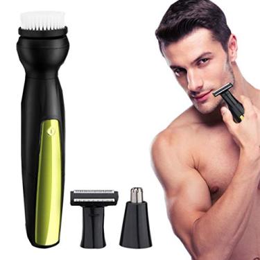 Imagem de Conjunto de barbeadores elétricos JUSTDOLIFE 3 em 1, barbeadores rotativos à prova d'água, escova facial, barbeador elétrico, aparador de pelos para decoração de casa e homens