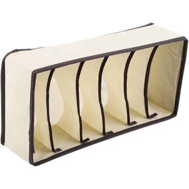 Imagem de Organizador de gaveta com divisórias, ideal para guarda-roupas, portátil e dobrável, permite guardar roupas íntimas e outros itens(6 Divisórias,2 Unidades)