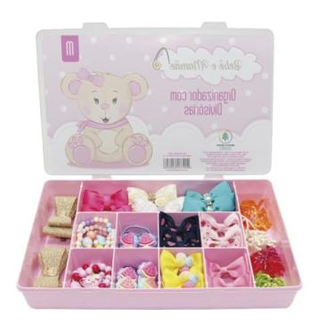 Imagem de Cor:Rosa Caixa Organizadora Com Divisórias Tam. M Bebê & Mamãe