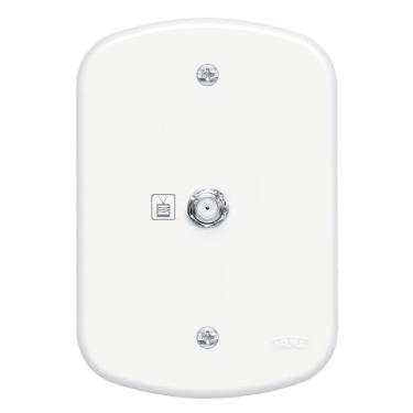 Imagem de Conjunto Tomada Para Antena De Tv Para Cabo Coaxial De 75 Ohms Blanc - 0144 - Fame Conj.tom.antena Tv C-p Sb 0144 Fame