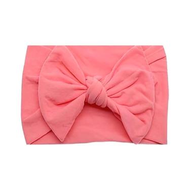 Imagem de Laços De Cabelo Infantil Menina Turbantes De Bebê Fixa Grossa Gerânio/goiaba