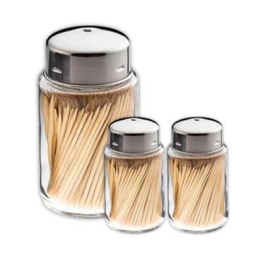 Imagem de Euro Kit 3 Paliteiros Vidro Inox Para Mesa Organizada