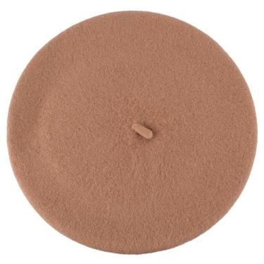 Imagem de MUGANYI Boina feminina clássica francesa – boina de lã preta elegante para festa romântica tema francês vestido chique (tamanho: P/M) (Cáqui)