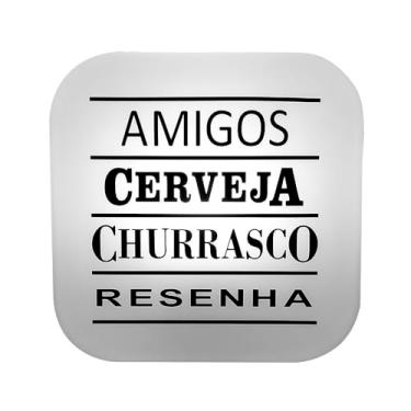 Imagem de Luminária Box Resenha Entre Amigos, Decorativa, Polietileno, 23x23x9cm, Bivolt, Tema Amigos Cerveja Churrasco, Iluminação Ambiente