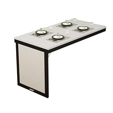 Imagem de Mesa de chão montada na parede, escritório em casa, tipo de piso de madeira, mesa de jantar flutuante para computador, mesa de jantar para cozinha, escritório, casa (80 x 40 x 75 cm/31,4 x 15,7 x 29,7