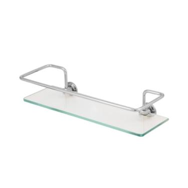 Imagem de Kit 02 Porta Shampoo Suporte De Banheiro Shampoo Reto Vidro 6mm