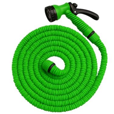Imagem de Mangueira Flexível Expansível para Jardim e Lavagem, Verde, 30 Metros, com Esguicho Multifuncional, Material Reforçado (VERDE, 15M)