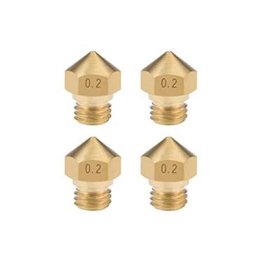 Imagem de Cabeça de bocal de impressora 3D de 0,2 mm, substituição de rosca M7 para impressão extrusora MK10 de 1,75 mm, latão, 4 peças