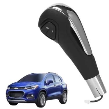 Imagem de Manopla De Substituição Alavanca Câmbio Automático Compatível Com Spin Premier Activ 2013 Á 2022 (PRETO E CROMADO)