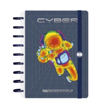 Imagem de Caderno Iscool Disc Inteligente 140 Folhas Astronaut Cyber Azul M+