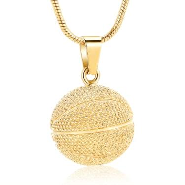 Imagem de Colar de urna mingkejw para basquete, cremação, joia para Ashes, pingente, lembrança, colar memorial para mulheres, homens