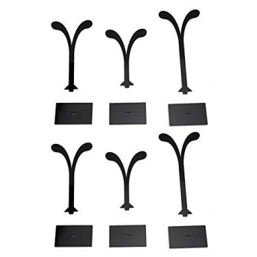 Imagem de Acrílico brinco titular expositor jóias organizador rack de armazenamento para orelha studs brincos decoração do escritório em casa preto 6 peças conjunto