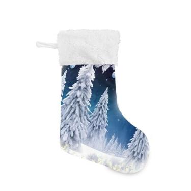 Imagem de GakkiGii Meia de Natal grande Snowfield, decoração de Natal suspensa para parede de árvore de lareira, 45 x 31 cm