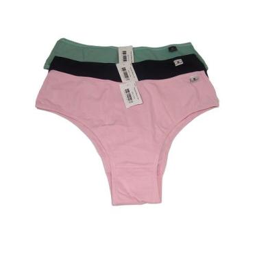 Imagem de Kit 3 Calcinha Algodão Lisa Plus Size Adulto Linda Brasil, M, Preto