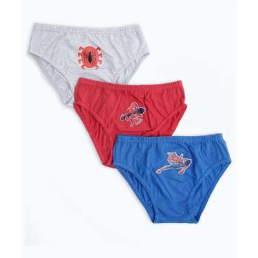 Imagem de Kit 3 Cuecas Infantil Homem Aranha Marvel Tam 2 a 12-97409, Cinza, Ver