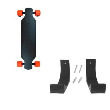 Imagem de Suporte Skate Long Board Fixação Parede - LEÃO 3D, Preto