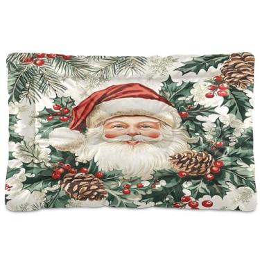 Imagem de SEHANY Cama de Natal para cães de Papai Noel, cama de gato com fundo antiderrapante, cama de canil, colchão macio para animais de estimação, lavável para cães pequenos, médios e grandes, gatos, 91 x