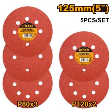 Imagem de Jogo de discos de lixa para lixadeira orbital INGCO