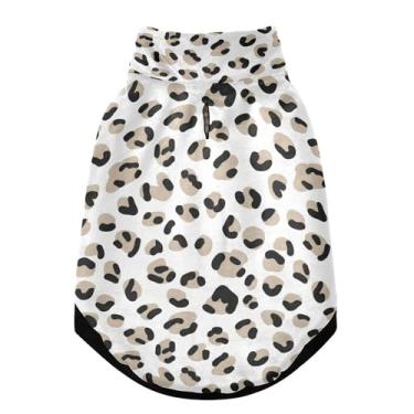 Imagem de SEHANY Casaco de cachorro marrom com estampa de leopardo para cães pequenos, superquente à prova de vento, jaqueta de inverno macia e aconchegante para clima de neve fria com coleira para animais de