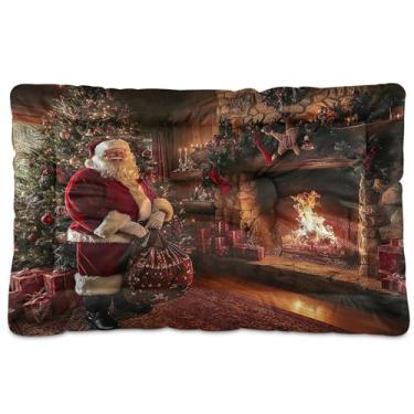 Imagem de SEHANY Cama de Natal para cães e gatos com fundo antiderrapante, cama de canil, colchão macio para animais de estimação, lavável para cães pequenos, médios e grandes, gatos, 45,7 x 61 cm