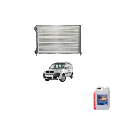 Imagem de Kit Radiador Doblo Com Ar + Aditivo Radiador Paraflu 01 LT Rosa + Água Desmineralizada 5 L