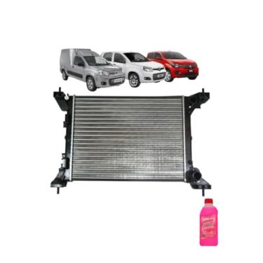 Imagem de Kit Radiador Novo Uno/Pálio Evo 10> Mobi 16> c/Ar + Aditivo Radiador Visconde Rosa Pronto Uso