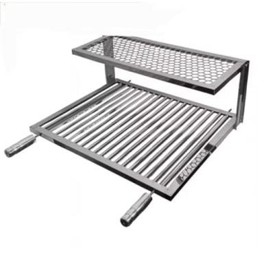 Imagem de Grelha Uruguaia Para Churrasco Com Grelha Dupla Inox Reforçada (7 Tamanhos) (60x50)