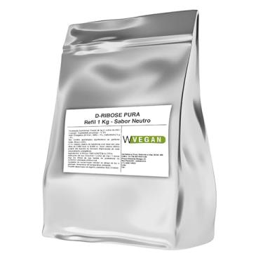 Imagem de WVegan D-Ribose Pura 1Kg Refil, Sabor Neutro, Vegano, Suplemento em Pó, 200 Doses D Ribose