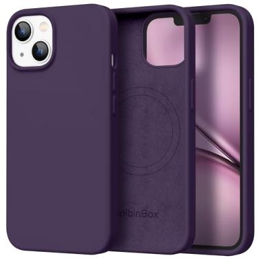 Imagem de GolbinBox Capa magnética para iPhone 13, compatível com MagSafe, [forro de microfibra macio antiarranhões], capa protetora de silicone líquido fino à prova de choque para iPhone 13 de 6,1 polegadas,