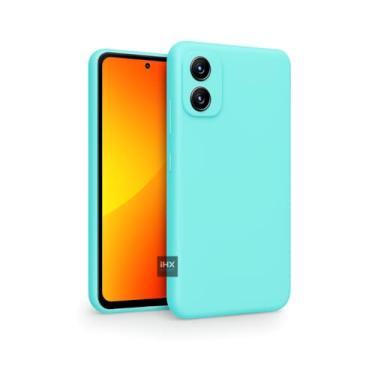 Imagem de Capa Capinha Case Compatível Motorola Moto G84 – Silicone Aveludado Premium, Anti Impacto, Reforçada e com Proteção de Câmera (VERDE ÁGUA)