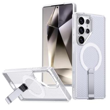 Imagem de Jshru Capa para Samsung Galaxy S23 Ultra/S22 Ultra com [2 peças] películas de tela HD, compatível com MagSafe [proteção contra quedas de grau militar], capa fina translúcida com suporte invisível para