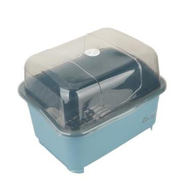 Imagem de YOUTHINK Rack de Secagem de Pratos Com Escorredor e Tampa Transparente para Organizador de Armazenamento de Cozinha e Porta Talheres 38x30,5x28,5cm