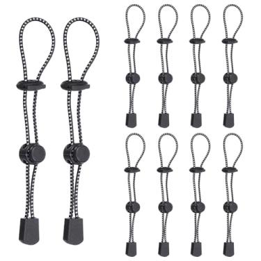 Imagem de LXUEJIE 10 unidades de suportes de bastão de caminhada, cordão elástico ajustável e reflexivo, alças elásticas para caminhadas, montanhismo, acampamento, etc., esportes ao ar livre