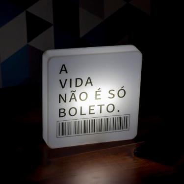 Imagem de Luminária Slim Box Boleto, Luz Indireta, USB, 23x23x9cm, Polietileno, Decorativa para Parede ou Bancada