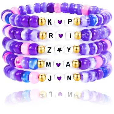 Imagem de pupvus Conjunto de pulseiras de refrigerante, pulseiras da amizade, pulseiras empilháveis com contas elásticas para fãs de filmes, cosplay, bijuterias, presentes para aniversário, festa de Natal