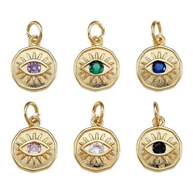 Imagem de Elecrelive Pingentes de zircônia cúbica de ouro 18 quilates, pingentes de cristal da sorte para colar, pulseira, brincos, joias