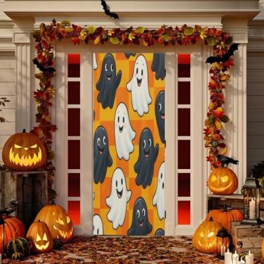 Imagem de Wassud Decoração de capa de porta de desenho animado Boo-boos banner interno externo decoração de casa de varanda grande decoração de porta da frente 89 x 199 centímetros