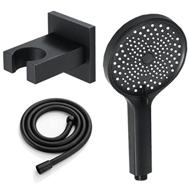 Imagem de Chuveiro portátil, chuveiro de alta pressão, 3 modos/configurações de pulverização, chuveiro removível com mangueira de aço inoxidável 304 extensível e gancho de chuveiro de cobre, tipo 1