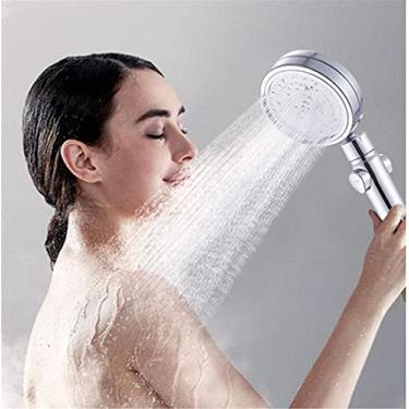 Imagem de YYBOES Chuveiro de cabeça de chuveiro filtro de chuveiro elétrico cabeça de chuveiro chuveiro de alta pressão para aumentar a pressão um toque mercúrio preto, branco e prata pressurizado S