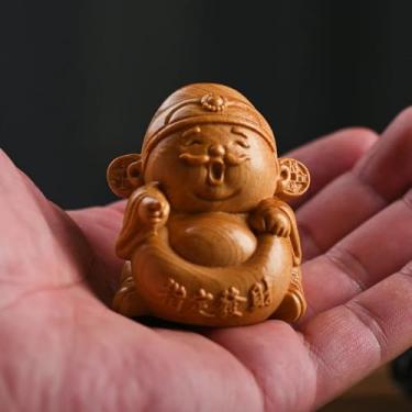 Imagem de FENNYYAR Yuanbao Estatueta de Buda de Deus Riqueza, 5 cm, 4,8 cm, tanque de peixes, paisagismo, flor, estátua de Buda, decoração de sala de chá, artesanato