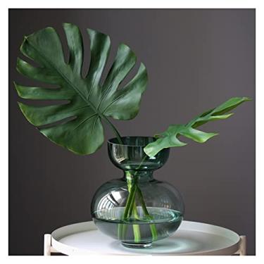 Imagem de SUNESA Vaso de flores vaso de flores verde vaso de vidro de cristal vasos de flores plantadores decoração de casa design vaso para decoração (cor: 2)