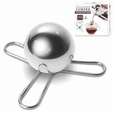 Imagem de Bola de café expresso congelada para café expresso, bola de resfriamento de aço inoxidável E spresso com suporte, ferramenta de resfriamento de extrato para amantes de café, acessórios de máquina de