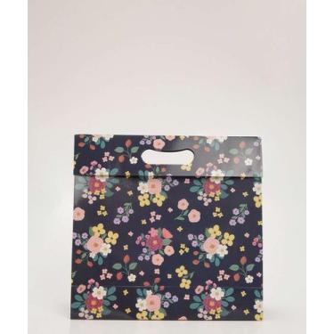 Imagem de Embalagem Presente Sacola Estampa Flores Marisa-97073, UN, Azul