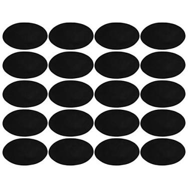 Imagem de Remendos de ferro reunindo adesivo manga oval cotovelo joelho pano reparação diy decoração grande tamanho flexível para roupas sacos cortinas toalhas de mesa 10 pares (preto dez pares)