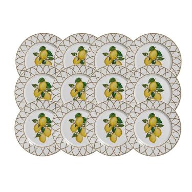 Imagem de Jogo 12 Pratos Sobremesa Em Cerâmica Siciliano Alleanza 1ª L