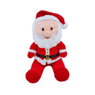 Imagem de Papai Noel de Pelúcia Fizzy Toys Vermelho Fofo Decoração Natalina